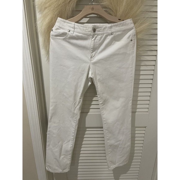 CHICO'S Denim Straight Leg Jeans 0.5 Short  White​​ - Picture 2 of 7